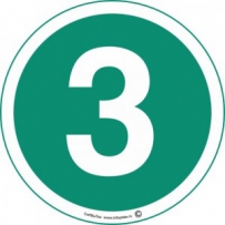 Наклейка зелёная "3"