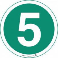 Наклейка зелёная "5"