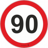 Наклейка "Знак ограничения скорости  90 км/ч"