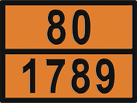 Знак Опасный груз 80-1789 400х300 мм (кислота хлористокислородная)