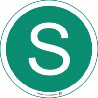 Наклейка зелёная "S"