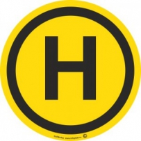 Наклейка желтая "H"