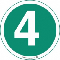 Наклейка зелёная "4"