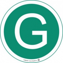Наклейка зелёная "G"