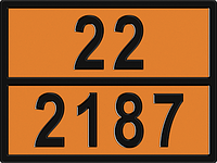 Знак Опасный груз 22-2187 400х300 мм (углерода диоксид охлажденный жидкий)