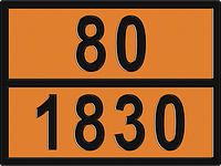 Знак Опасный груз 80-1830 400х300 мм (кислота серная, содержащая 51% кислоты)
