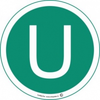 Наклейка зелёная "U"