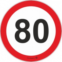 Наклейка "Знак ограничения скорости 80 км/ч"