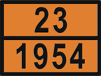 Знак Опасный груз 23-1954 400х300 мм  (Газ сжатый легковоспламеняющийся н.у.к.)