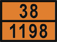 Знак "Опасный груз" 38-1198 400х300 мм (Формальдегида раствор легковоспламеняющийся)