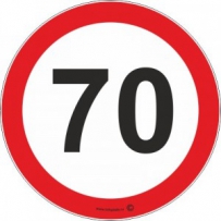 Наклейка "Знак ограничения скорости 70 км/ч"