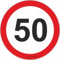 Наклейка "Знак ограничения скорости 50 км/ч"